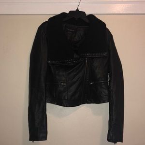 Black leather jacket